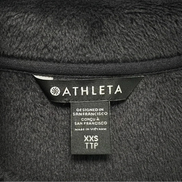 Athleta Cozy Karma Asym Sweatshirt Dress Black Athleisure Winter Lounge XXS NEW! - Picture 10 of 13